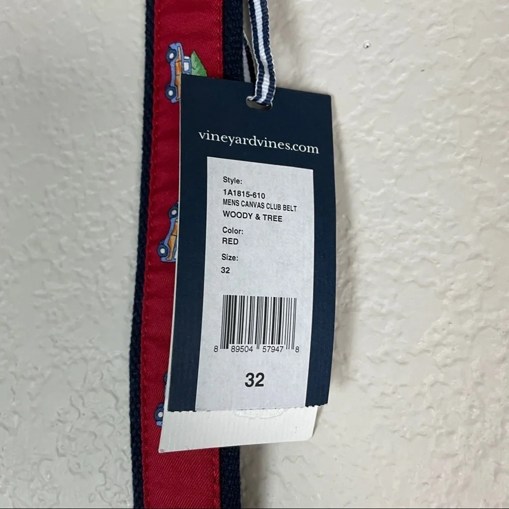Vineyard Vines Woody Tree Canvas Club Belt Size 32